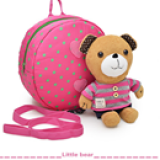 chi tiết  balo gấu hồng sọc hồng  hiệu OEM; chất liệu: bên trong lót vải dù, ko thấm ướt. gấu có thể tháo rời, có dây kèm theo để giữ bé :)
 Size: 22 x 9 x 23 cm