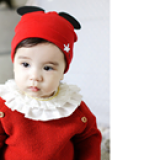  mũ thun đỏ có tai phong cách Hàn Quốc
 Size:  trên 4 tháng, 35-42cm
