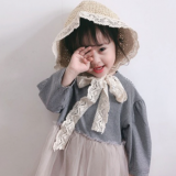 mũ cỏ công chúa phối ren phong cách HQ
 Size: 3-10 tuổi (free size 50-54cm)