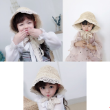 mũ cỏ công chúa phối ren phong cách HQ
 Size: 3-12 tuổi (free size 50-54cm)