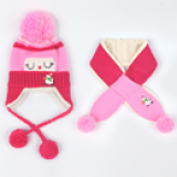 set Mũ len dệt kim Snowman Children lót nhung
 Size: 5-36 tháng